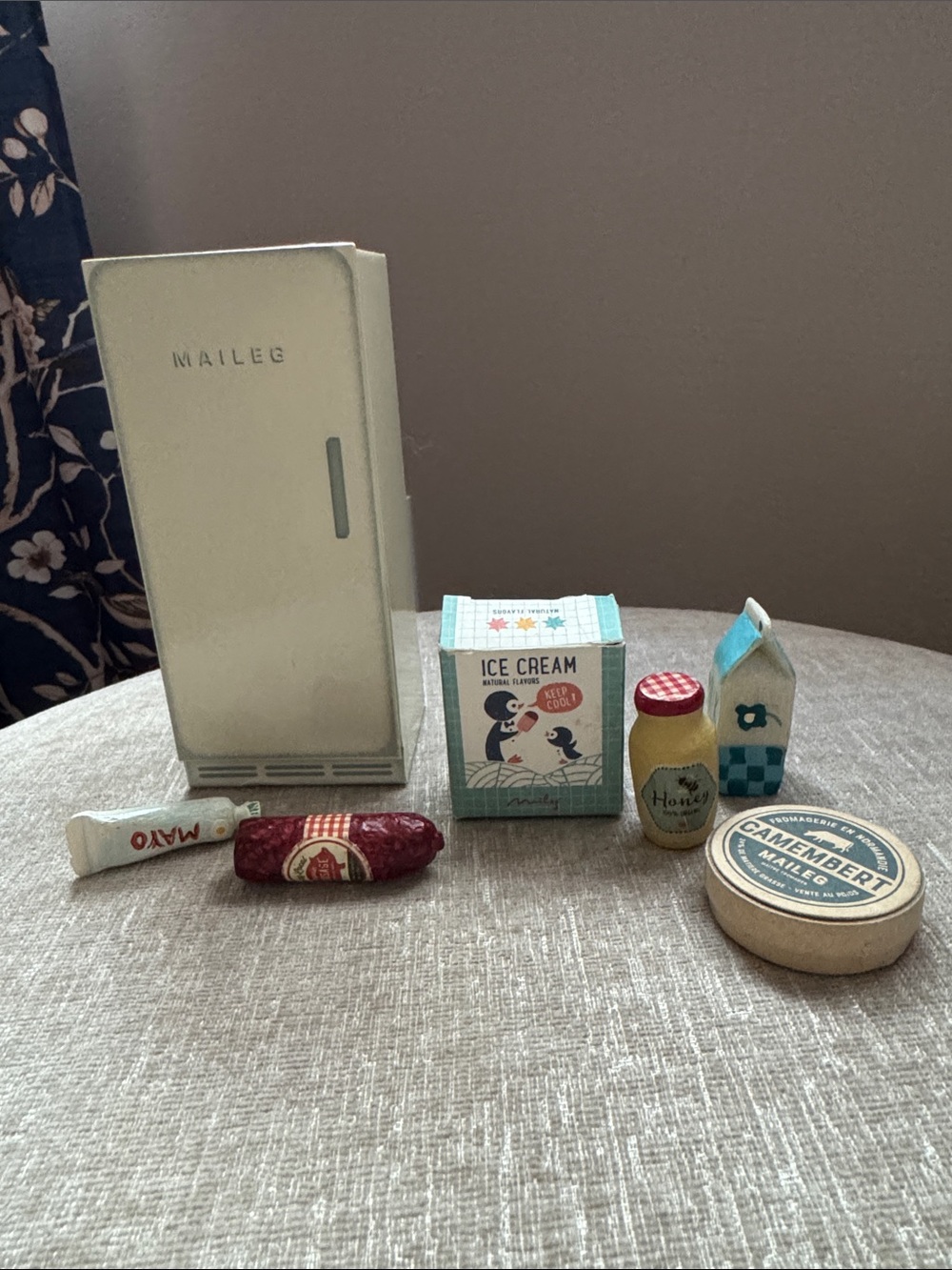 Maileg Miniature Fridge with Toy Groceries